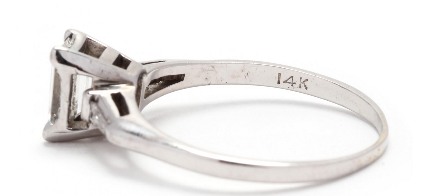 14k White Gold & Diamond Ring approx 1 cttw
