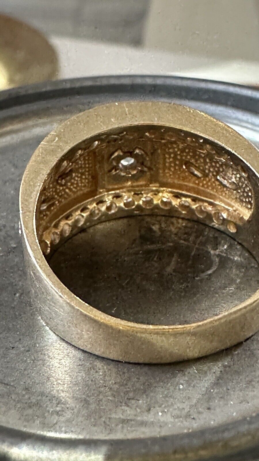 Mens Vintage 10k Gold Jaguar and 1 cttw Diamond ring Size 10.25/ 9.5 Grams