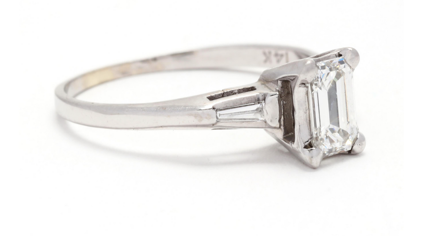 14k White Gold & Diamond Ring approx 1 cttw