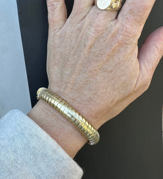 Vintage 14k Italian tubogas domed bracelet