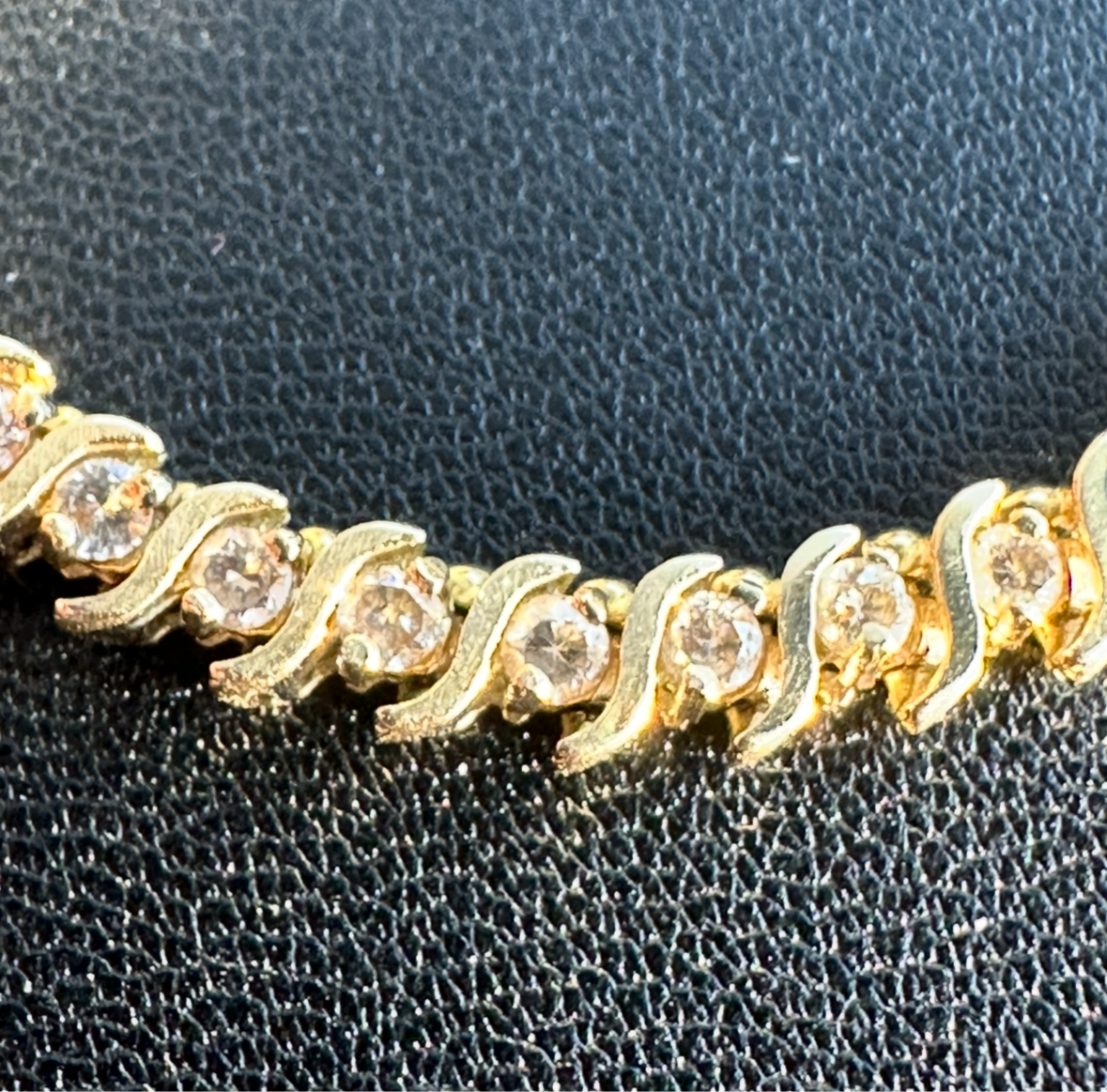 Vintage 14k diamond S tennis bracelet 1.4 cttw