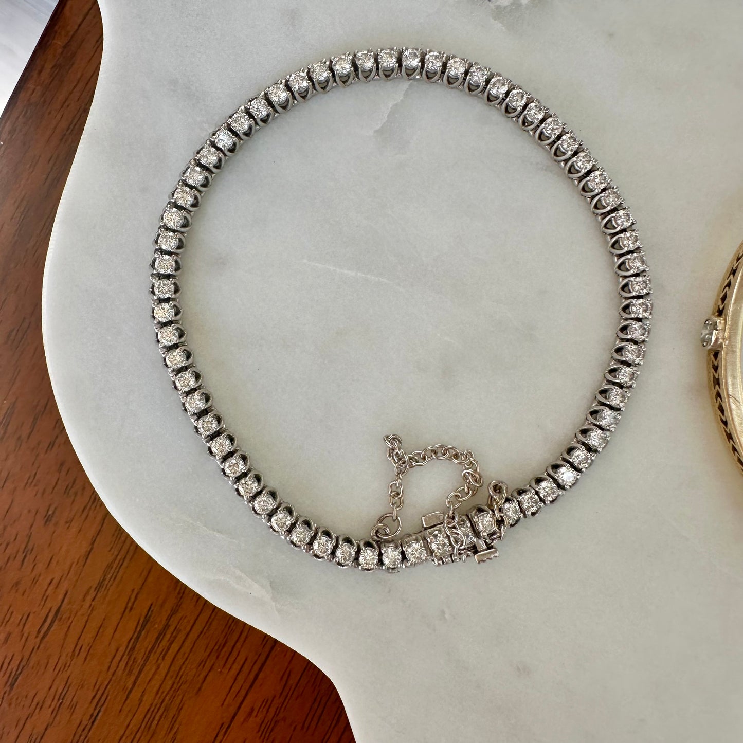Diamond Line 2.5 cttw Bracelet 17/18k  White Gold