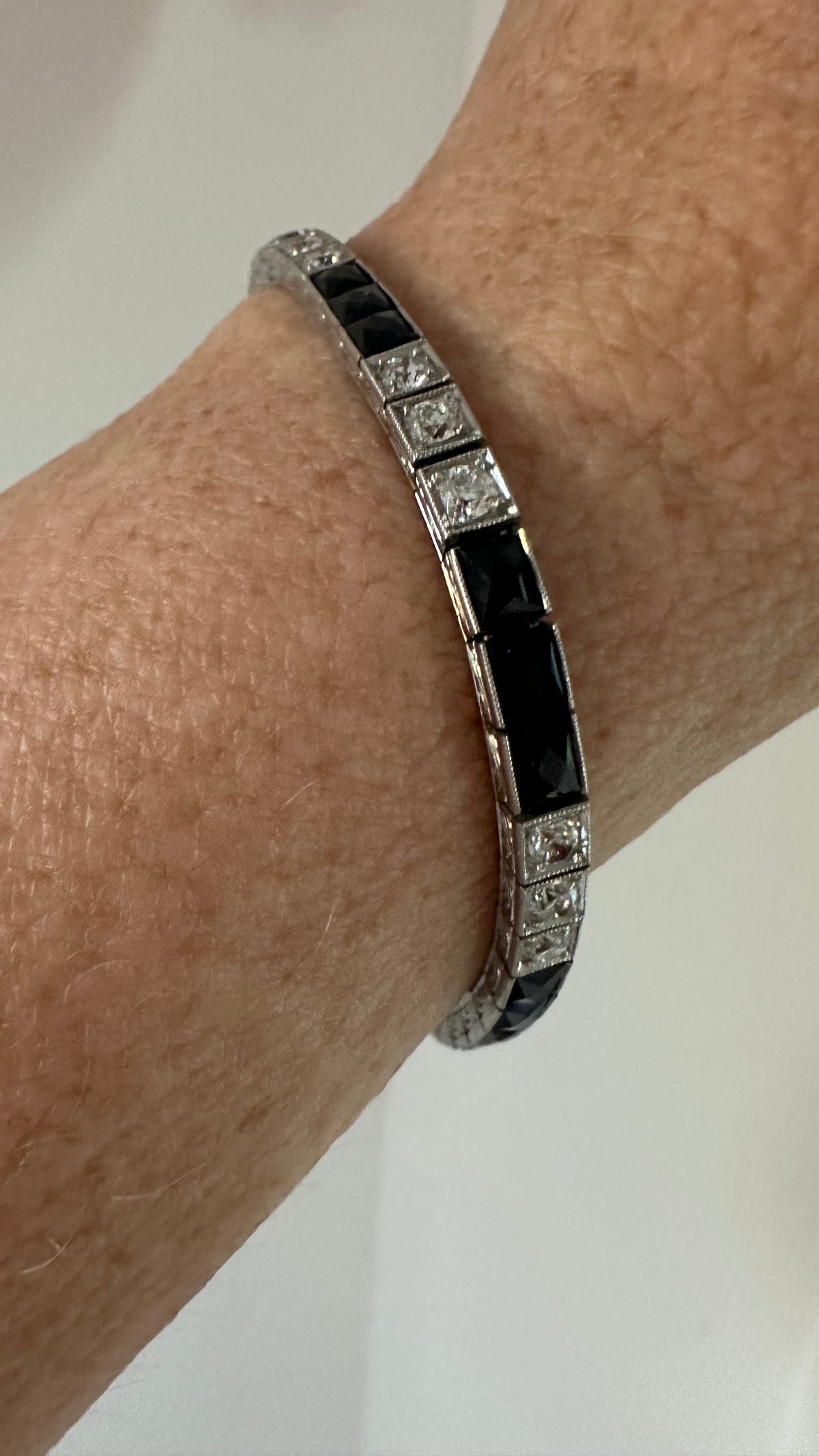 Art deco sapphire diamond bracelet