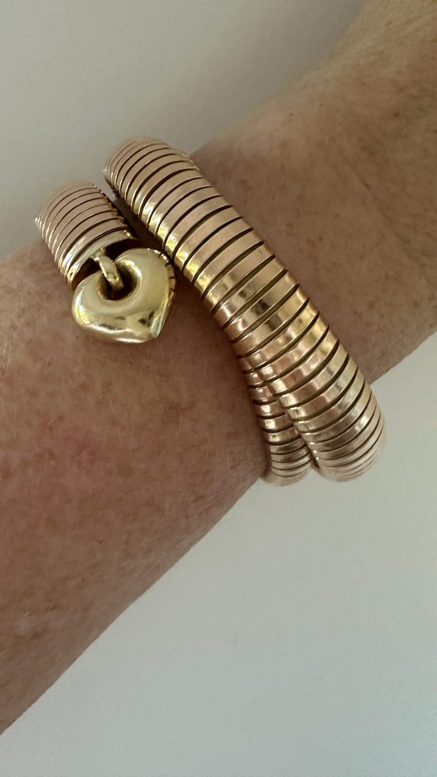 Vintage Italian 14K Gold Tubogas Wrap Bracelet | 70 Grams