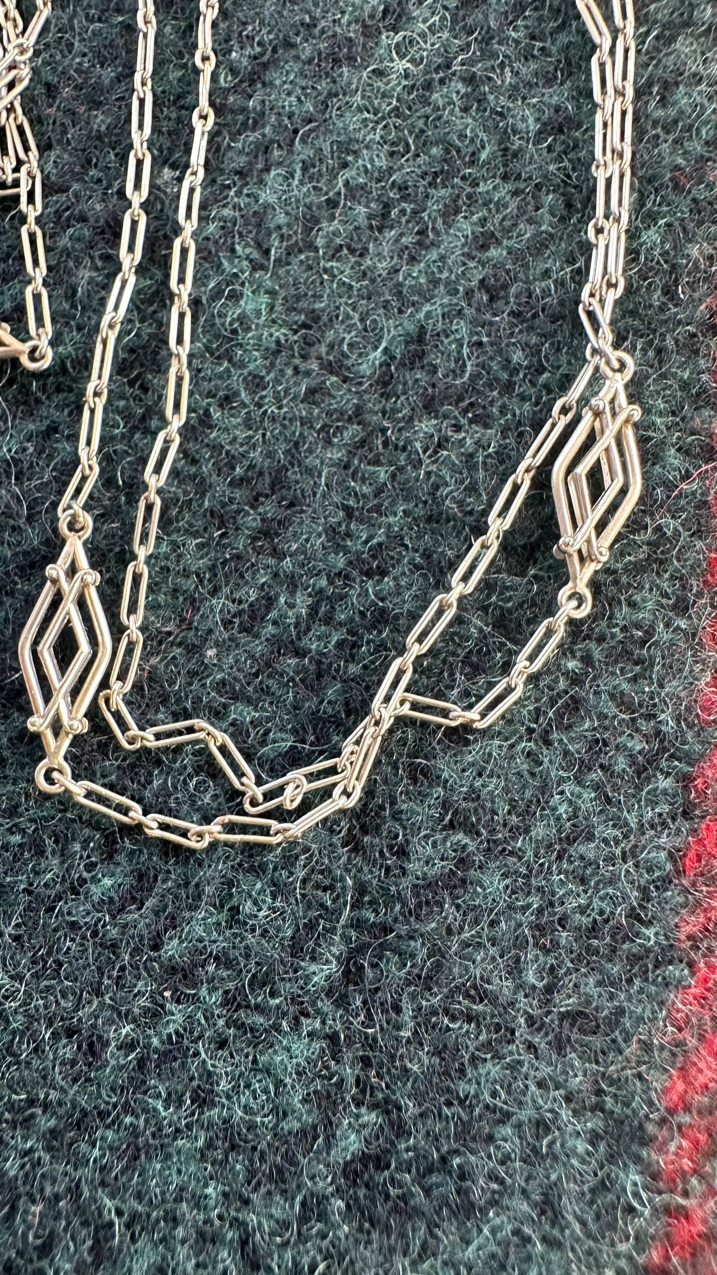 Art Deco Platnium and Diamond Pendant Brooch necklace