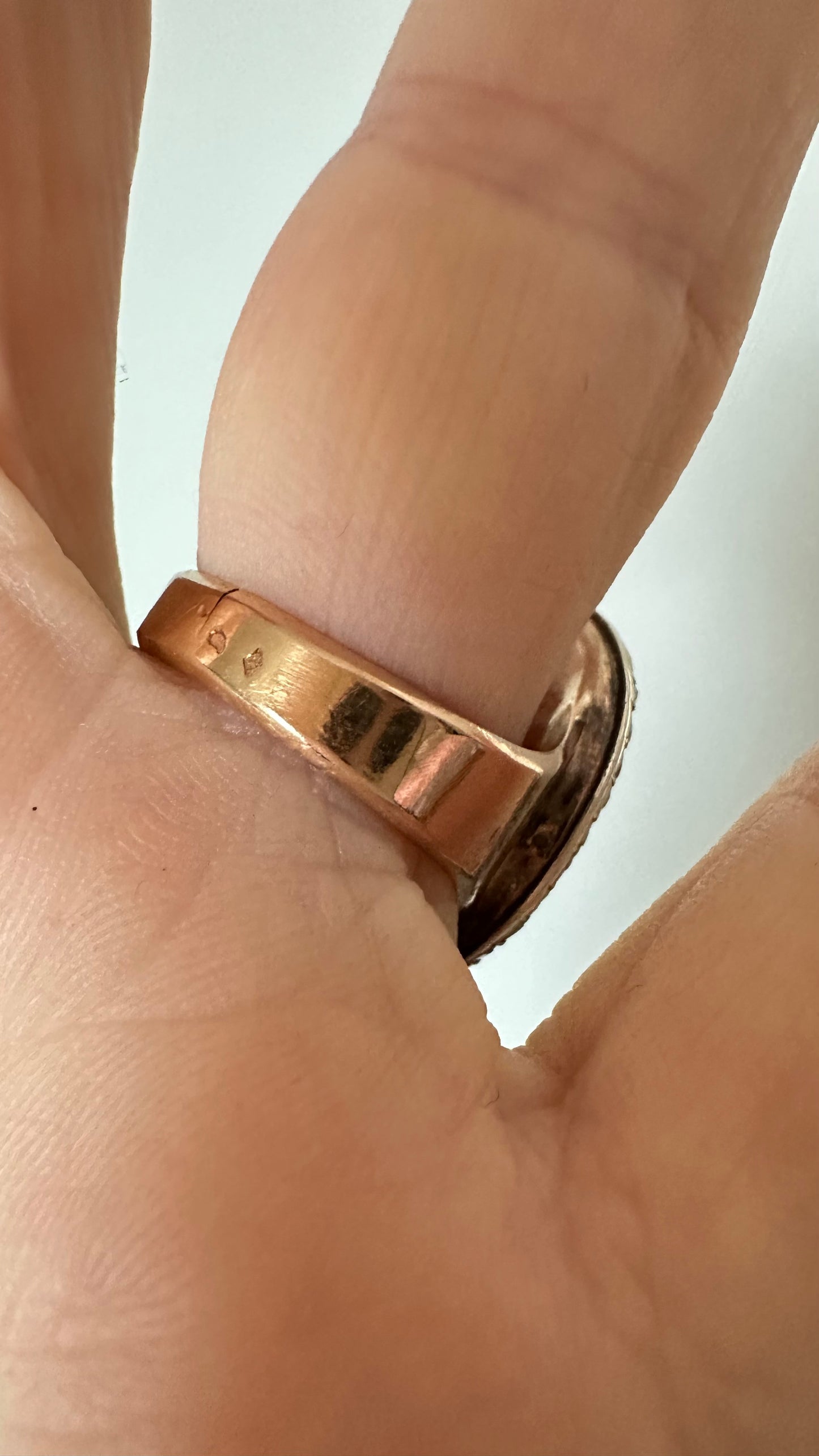 ANTIQUE Georgian 18K GOLD, SILVER, DIAMOND AND BLUE BRISTOL GLASS RING