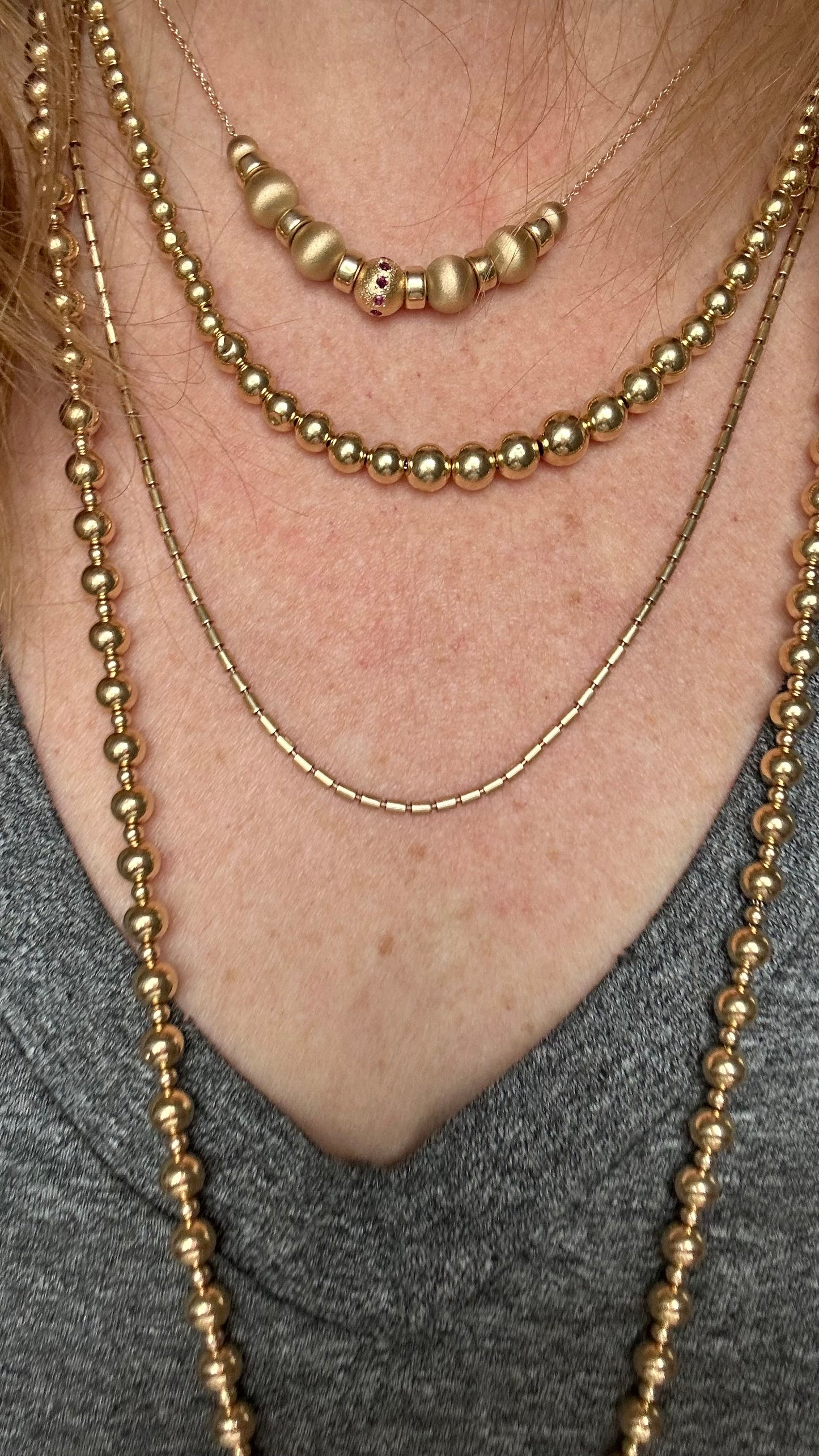 Antique 14K Barrel-Link Chain — 22”