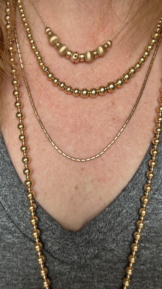 Antique 14K Barrel-Link Chain — 22”