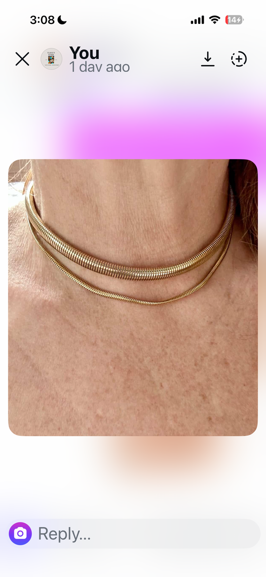 Rare 1/20 12k yellow gold Cal arts  tubogas choker