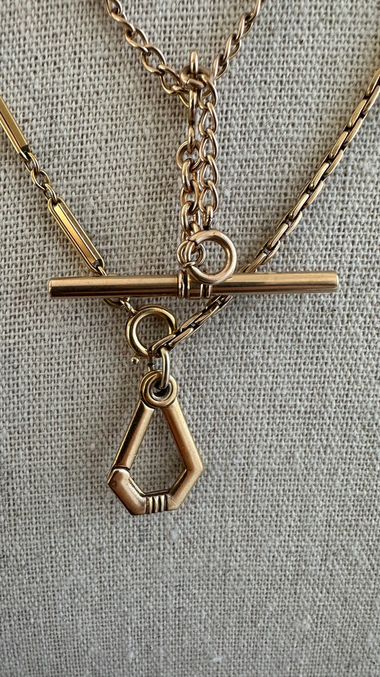 Vintage baby biker GF 1/20 gold with large Fob  shown with number 7 fetter