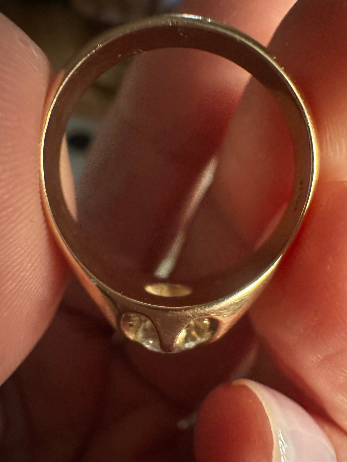 Belcher set old transitional cut diamond ring .75 ct