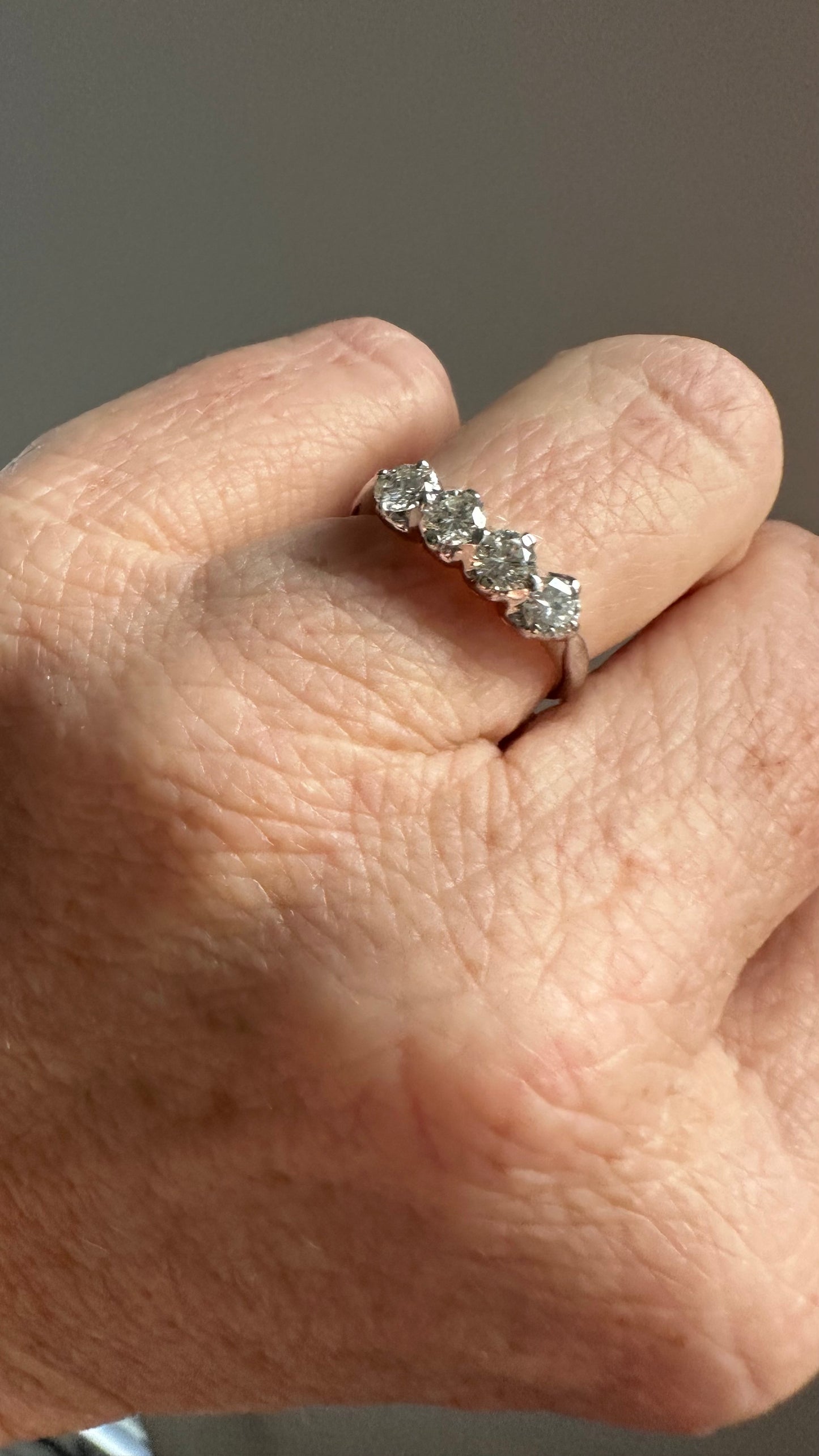 Classic antique  4 stone diamond 14k ring 1 +cttw