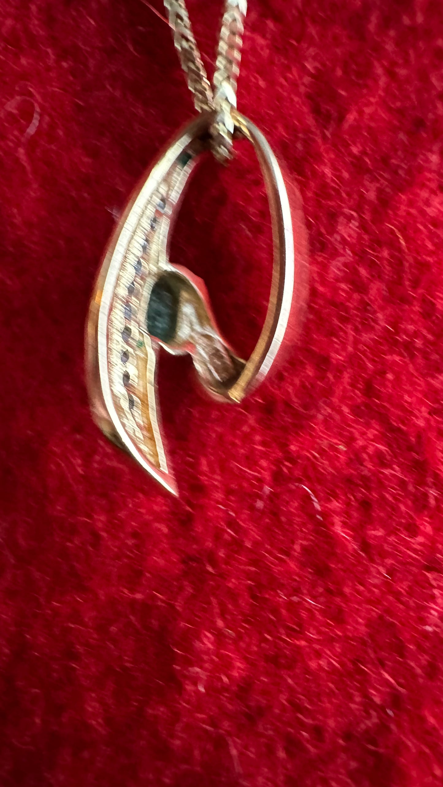 Vintage 14 karat gold emerald, and diamond pendant necklace