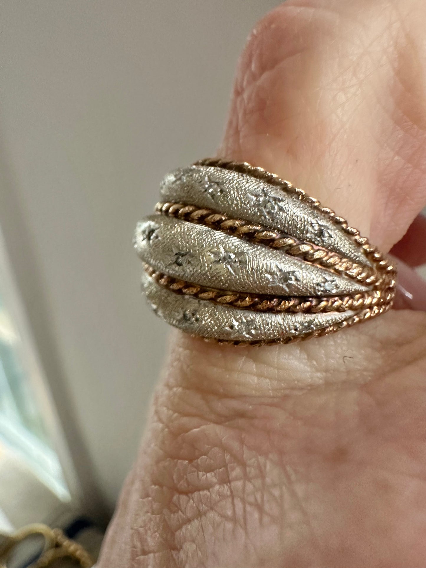 MCM Carl Lindstrom Bicolor Bombe Diamond Star Ring size 7.5