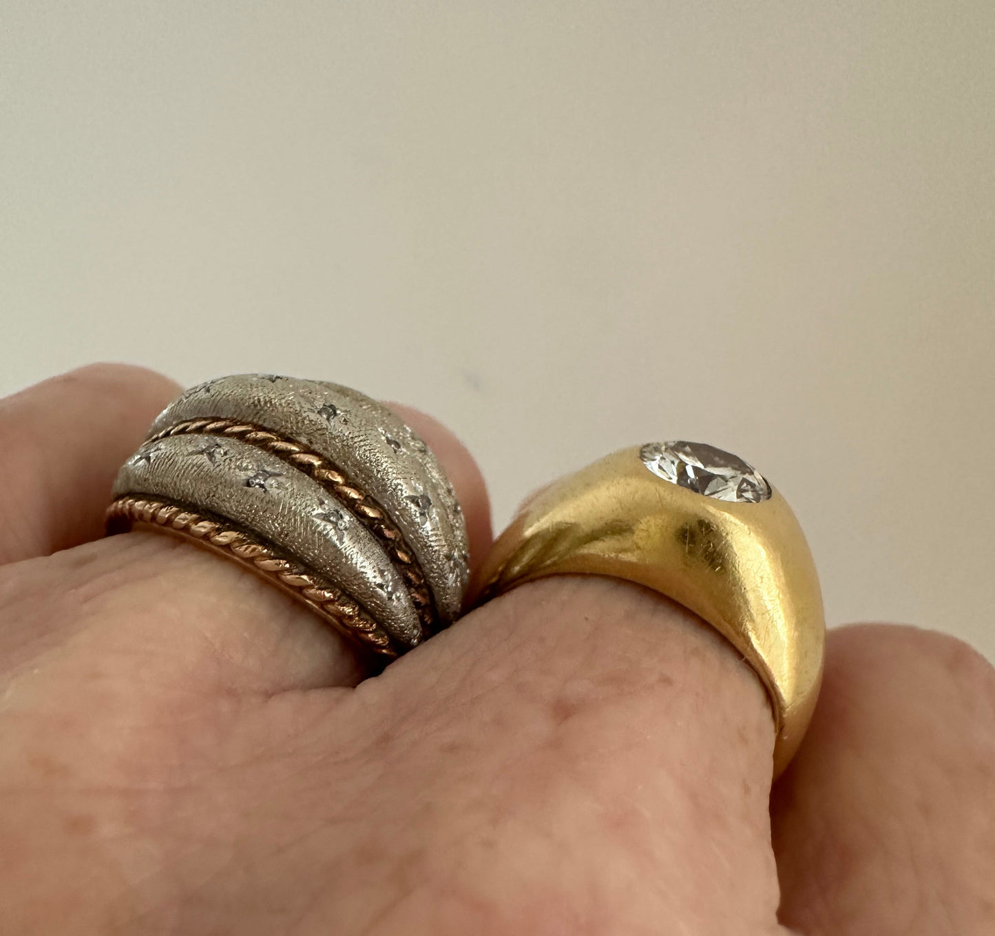 MCM Carl Lindstrom Bicolor Bombe Diamond Star Ring size 7.5