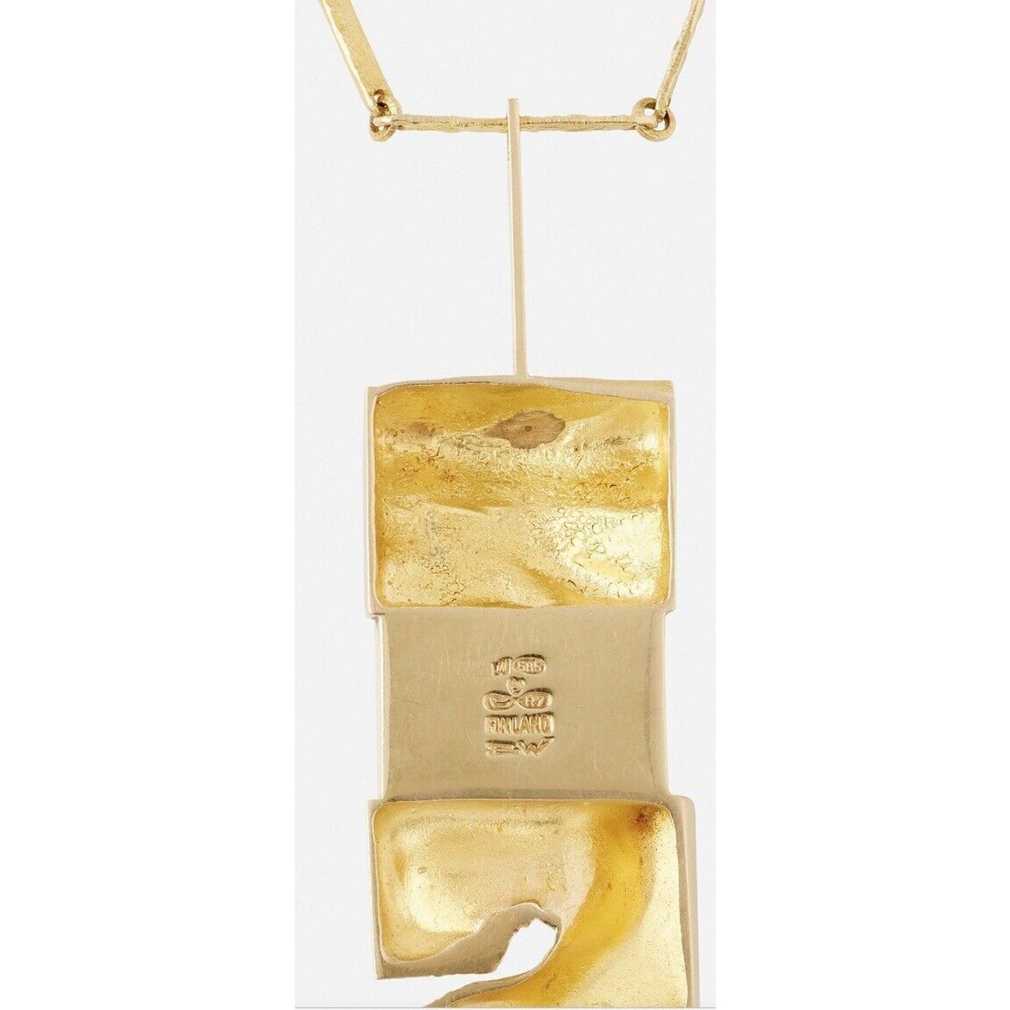 14k Yellow Gold Lapponia : Bjorn Weckstrom Finland modernist necklace 57 g