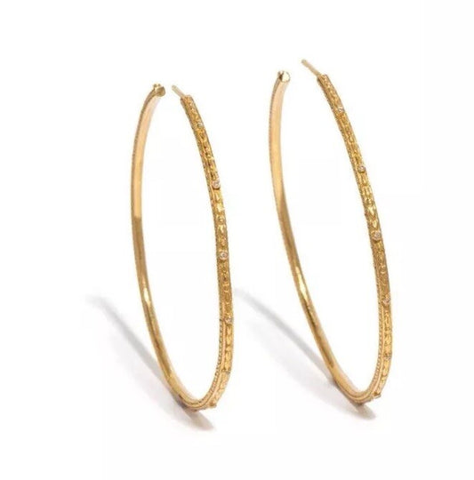 Cathy Waterman 18k Diamond  Hoops earrings
