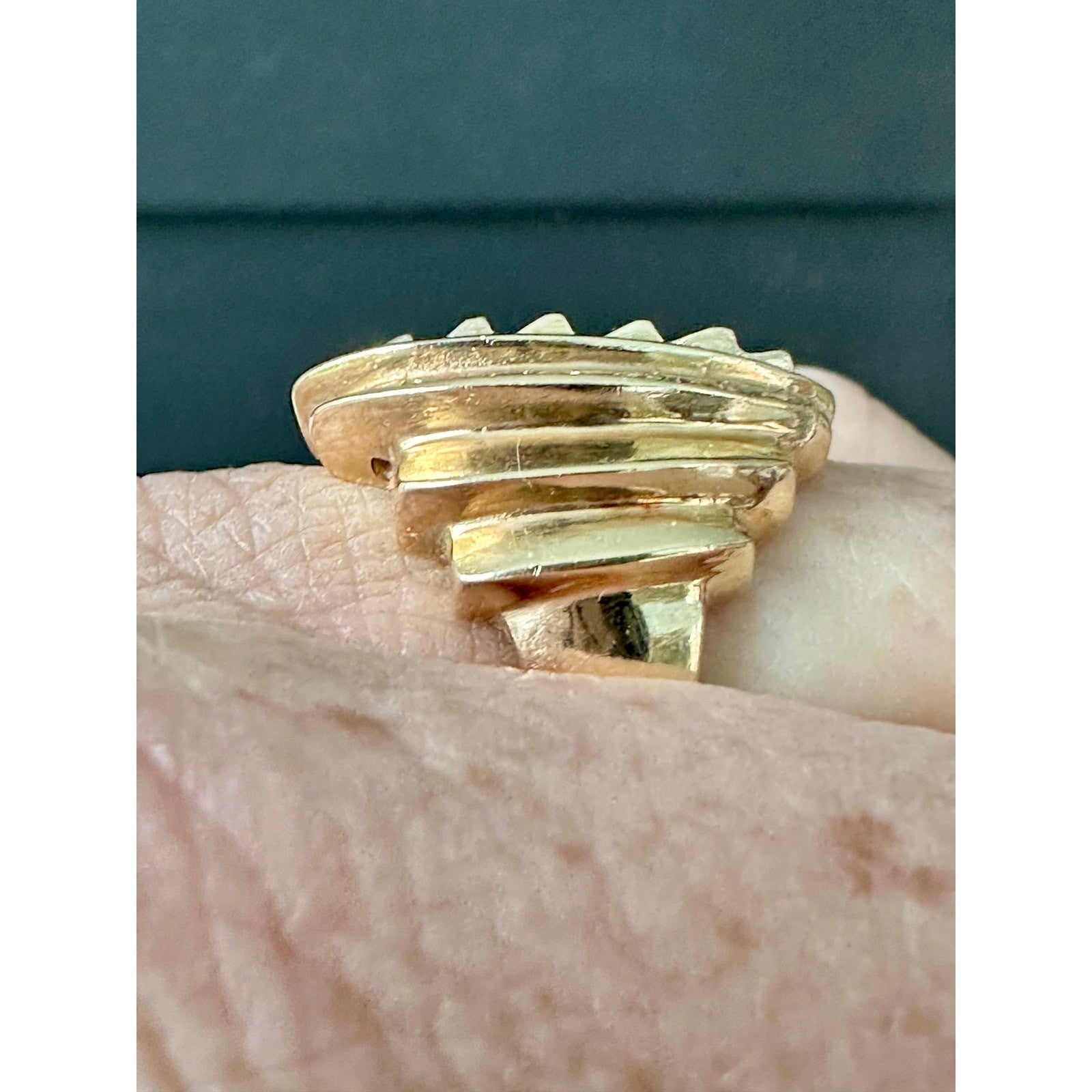 Vintage Retro Diamond Cocktail Ring – 14K Gold, 1940s–1950s