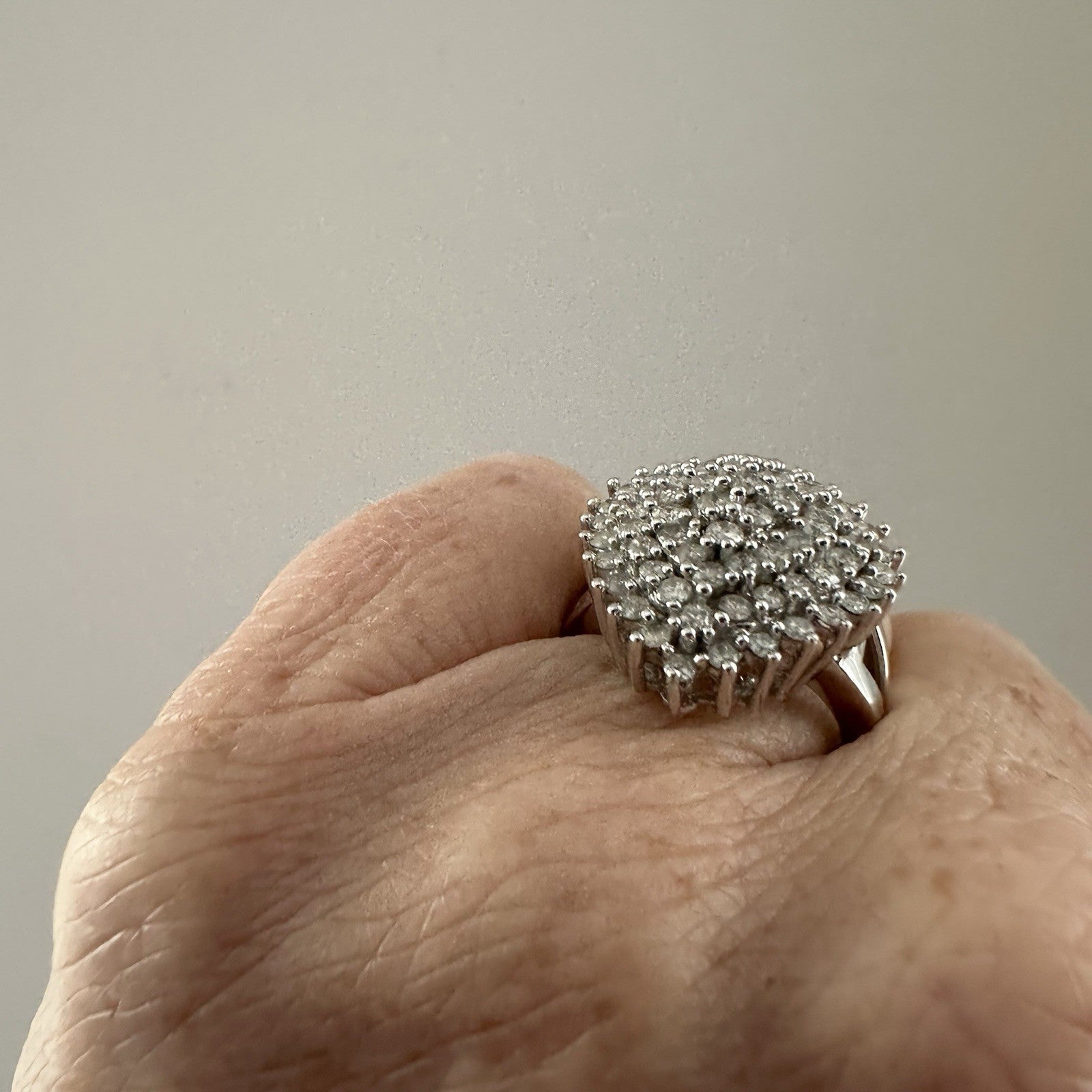 Vintage 10k 1.6 Cttw Cluster Diamond Ring