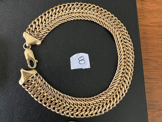 Wide Mesh Link & Chain Bracelet in 14k Gold 8.1 g