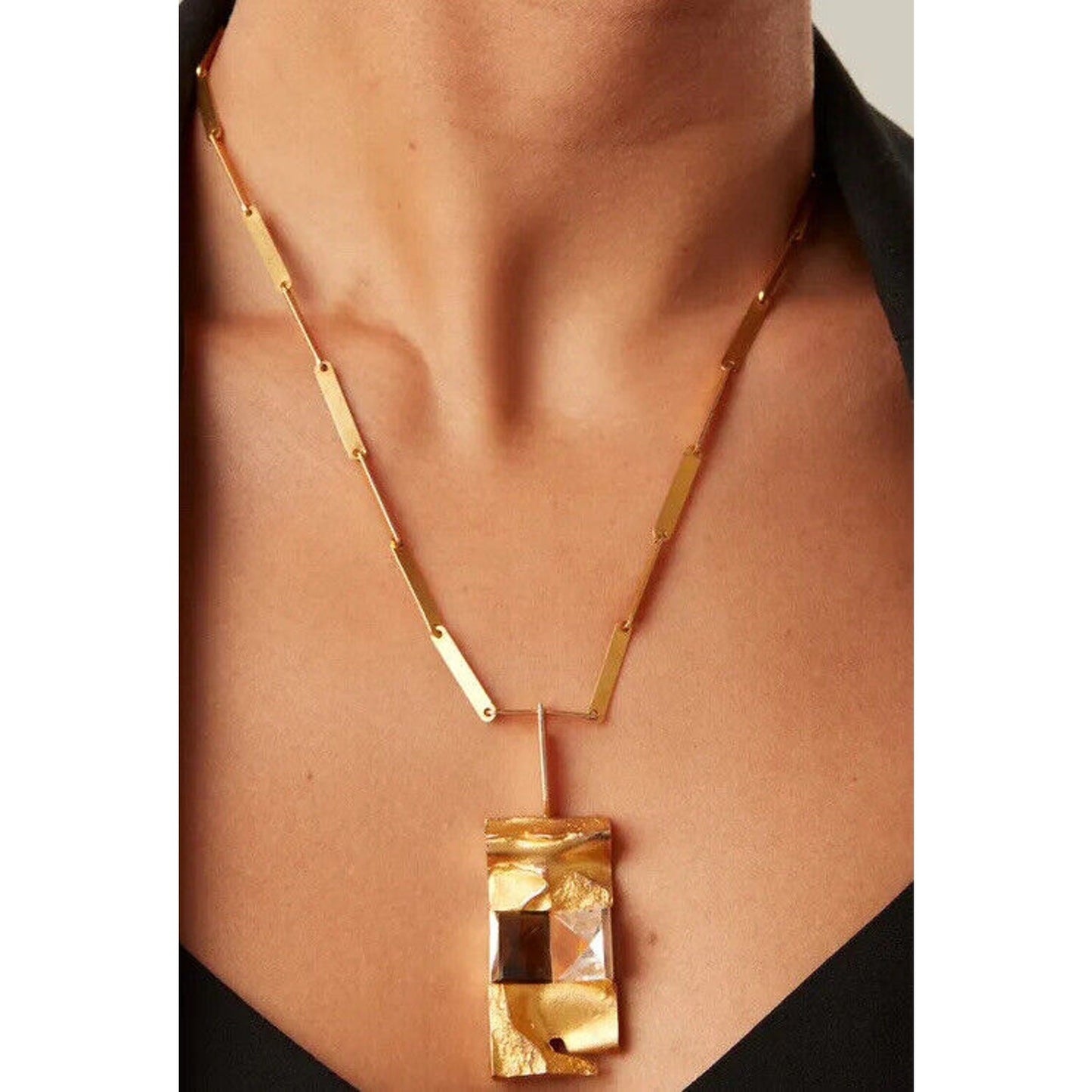 14k Yellow Gold Lapponia : Bjorn Weckstrom Finland modernist necklace 57 g