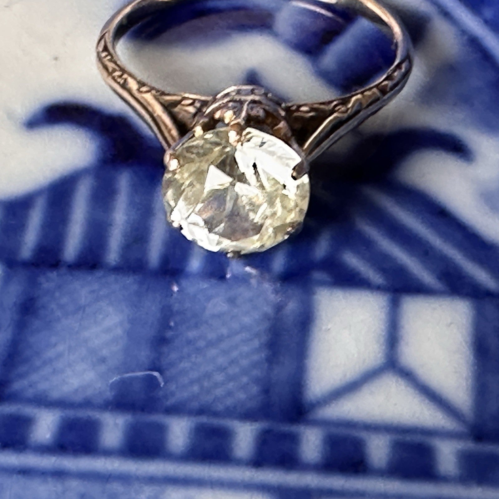 Antique 14k 3 Ct Yellow Sapphire Ring Size 5.5