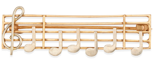 14k vintage musical brooch 3.3g