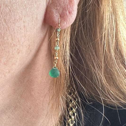 18kt Yellow Gold Tourmaline Drop Earrings