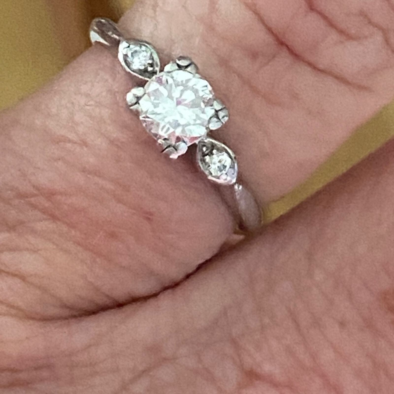 Edwardian platinum Old European Cut Diamond Ring video added!