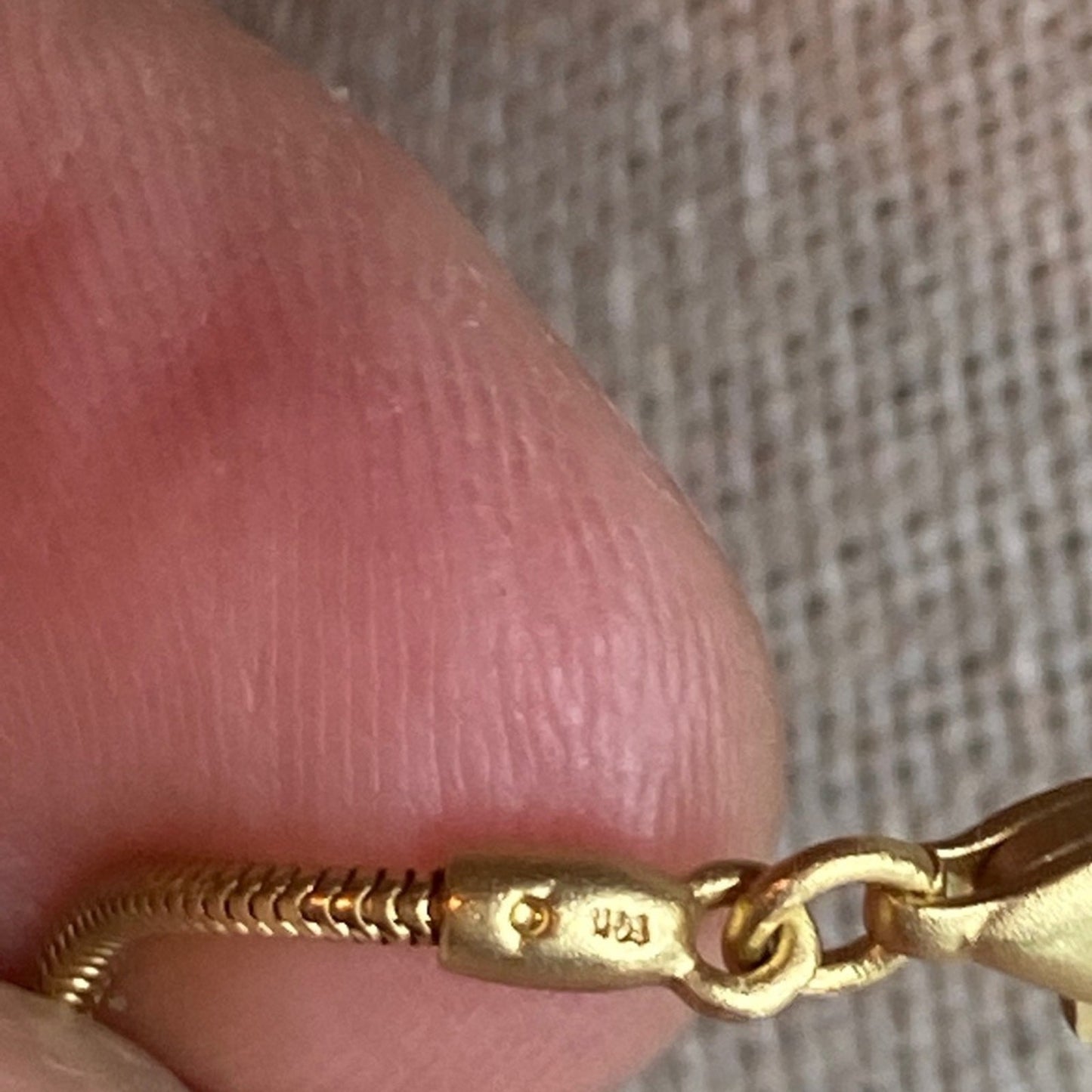 14k POM 24 inch Gold chain with POM 14k pendant with pearl.