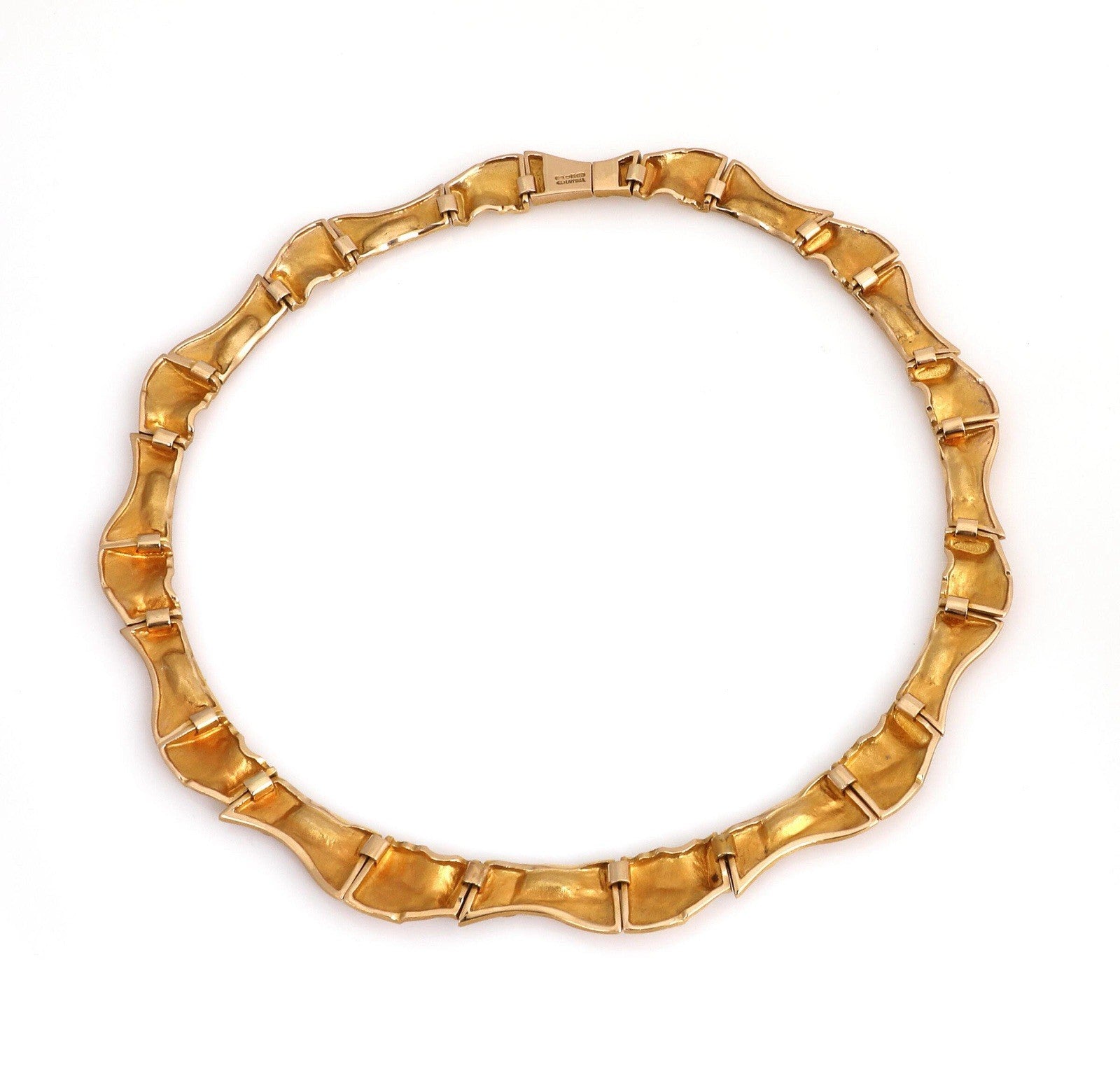 Bjorn  Weckstrom: A “Rumo” necklace of 14k gold and platinum 64g