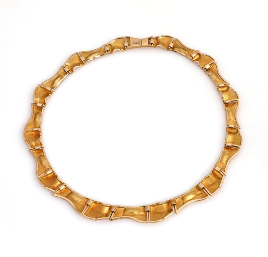 Bjorn  Weckstrom: A “Rumo” necklace of 14k gold and platinum 64g