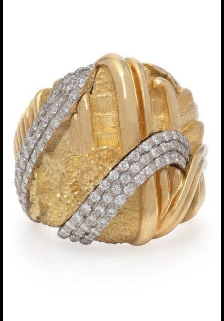 Henry Dunay 18K Gold, Platnium  Diamond Ring  22g Size 7