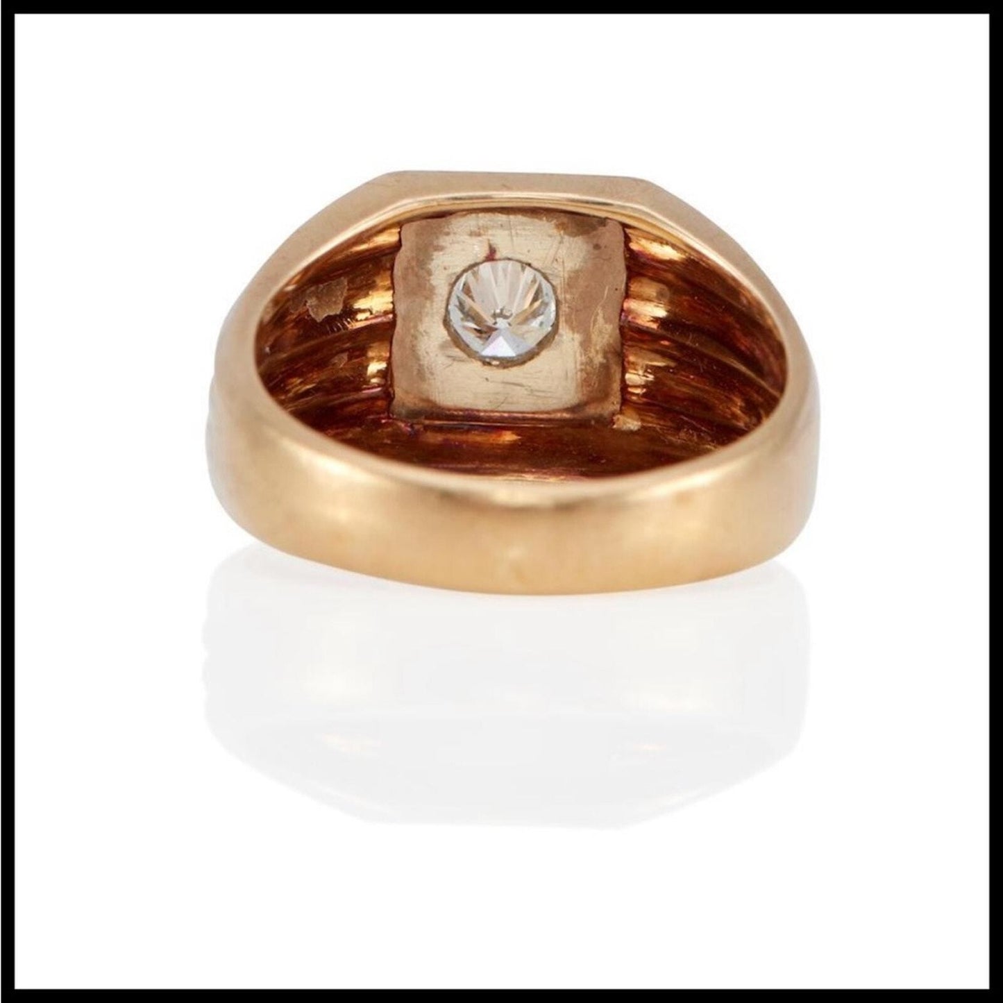 Vintage 1990’s 14k GOLD AND DIAMOND RING Chunky! 7.7 Grams