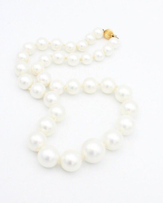 14K Gold Clasp Cultured Pearl Necklace, 16 inch