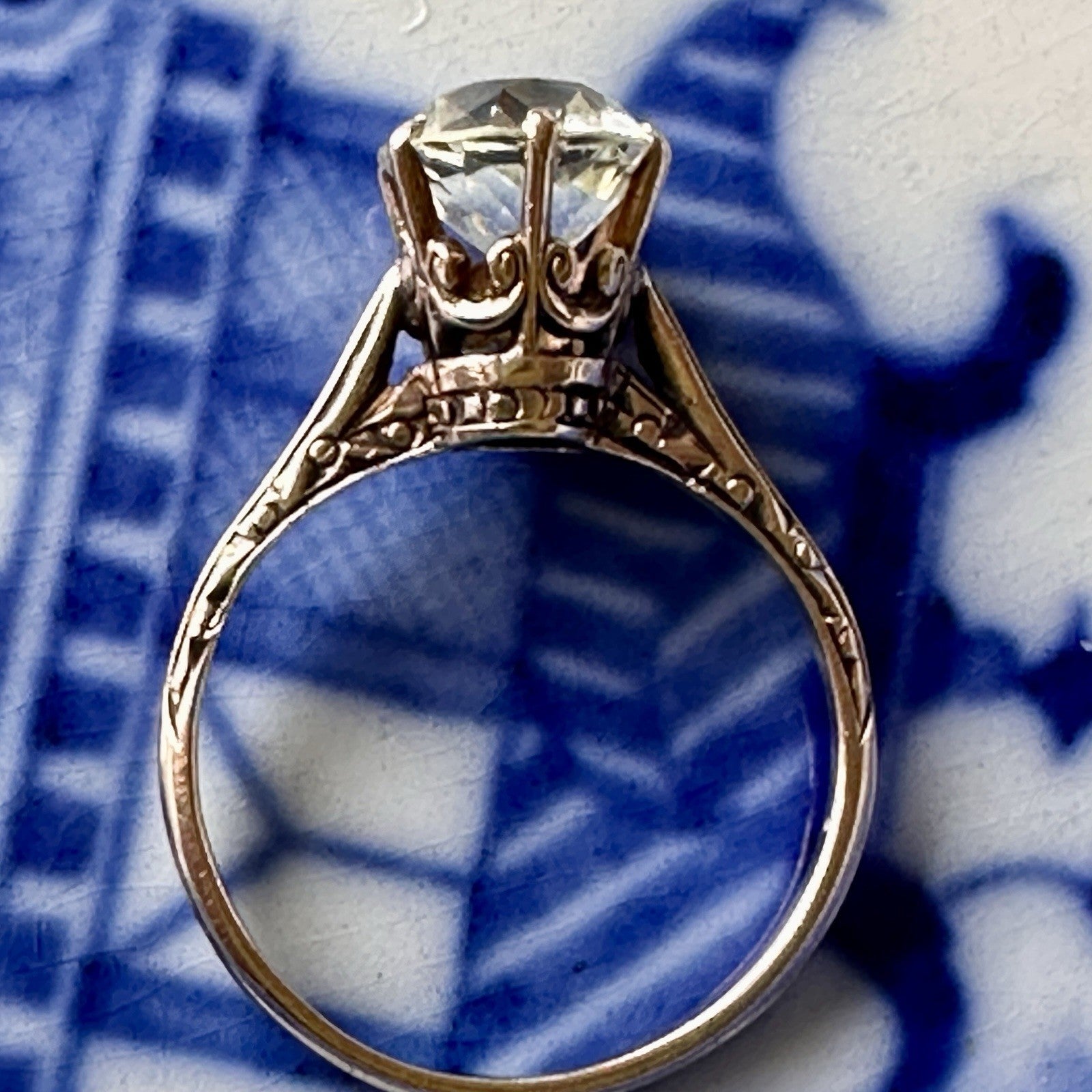Antique 14k 3 Ct Yellow Sapphire Ring Size 5.5