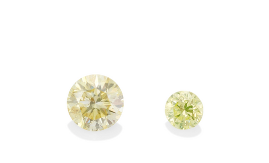TWO  FANCY YELLOW DIAMONDS with GIA reports
