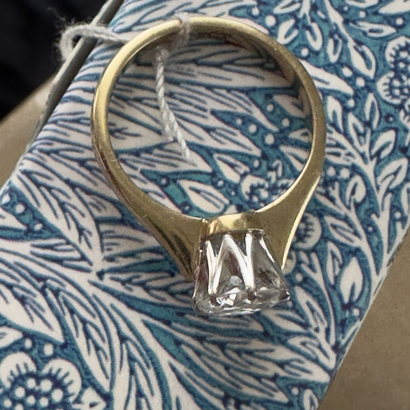 Old Brillant Cut 1.2 Ct Solitaire 18k Gold Ring With WGI report Size 6.5