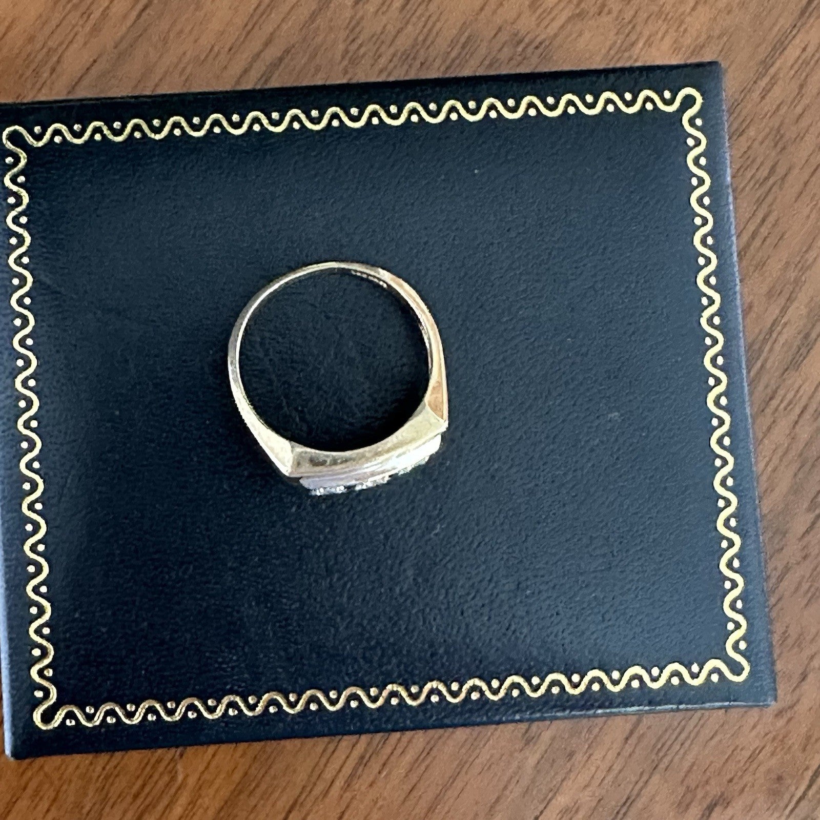 Vintage  14K Yellow  &  Gold  Three Round Diamonds  .80 CTW Ring  Size   9.5