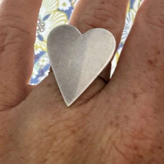 Love Sterling Silver Heart Ring Size 7.25 Marked Stockholm