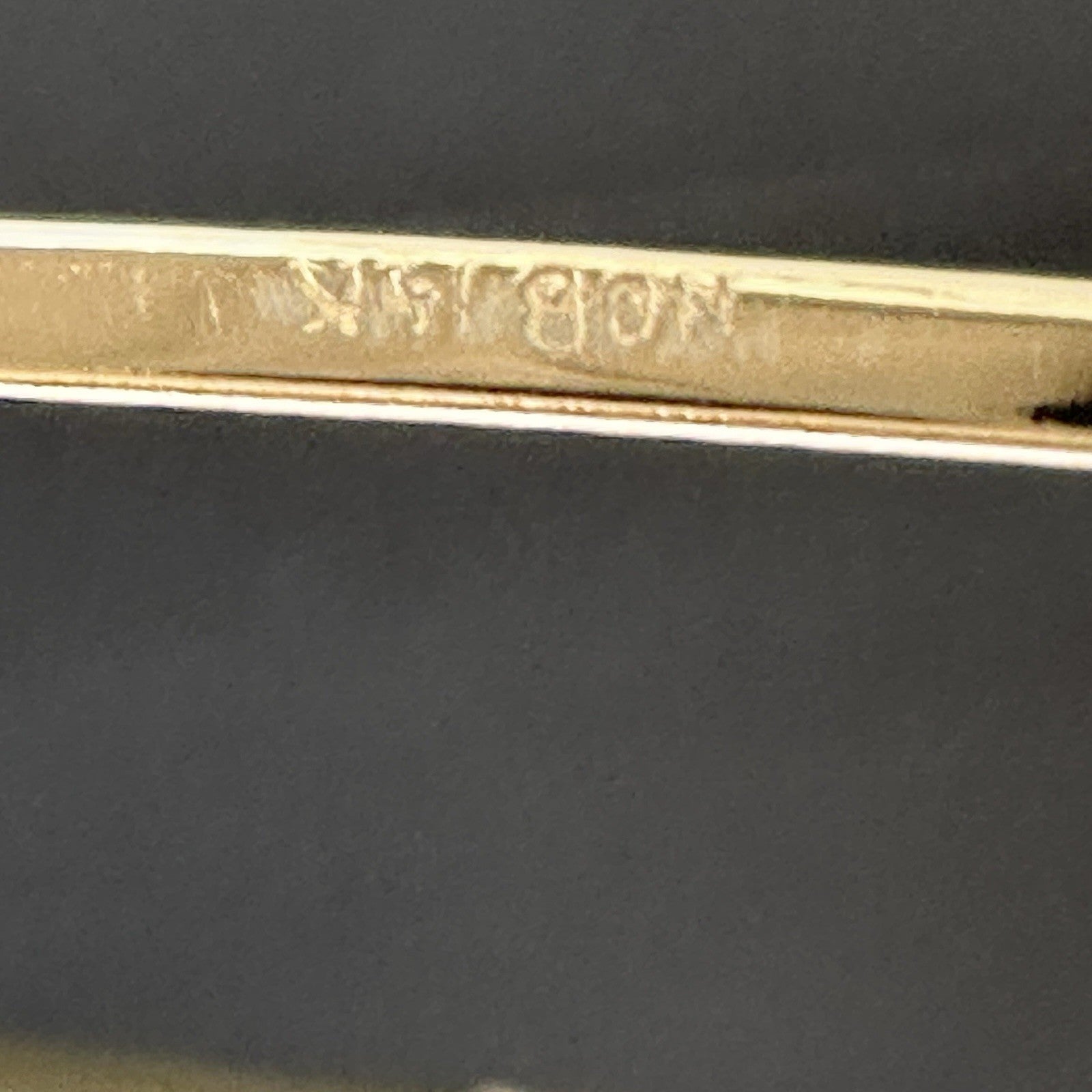 Vintage HOB 14K Yellow Gold  Floral Engraved Hinged Bangle Bracelet 9g 6.2 “
