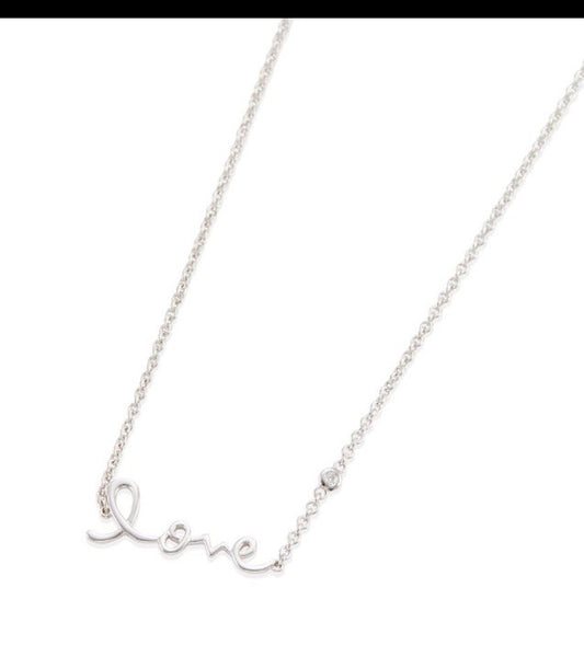 14k Love Pendant Diamond Necklace