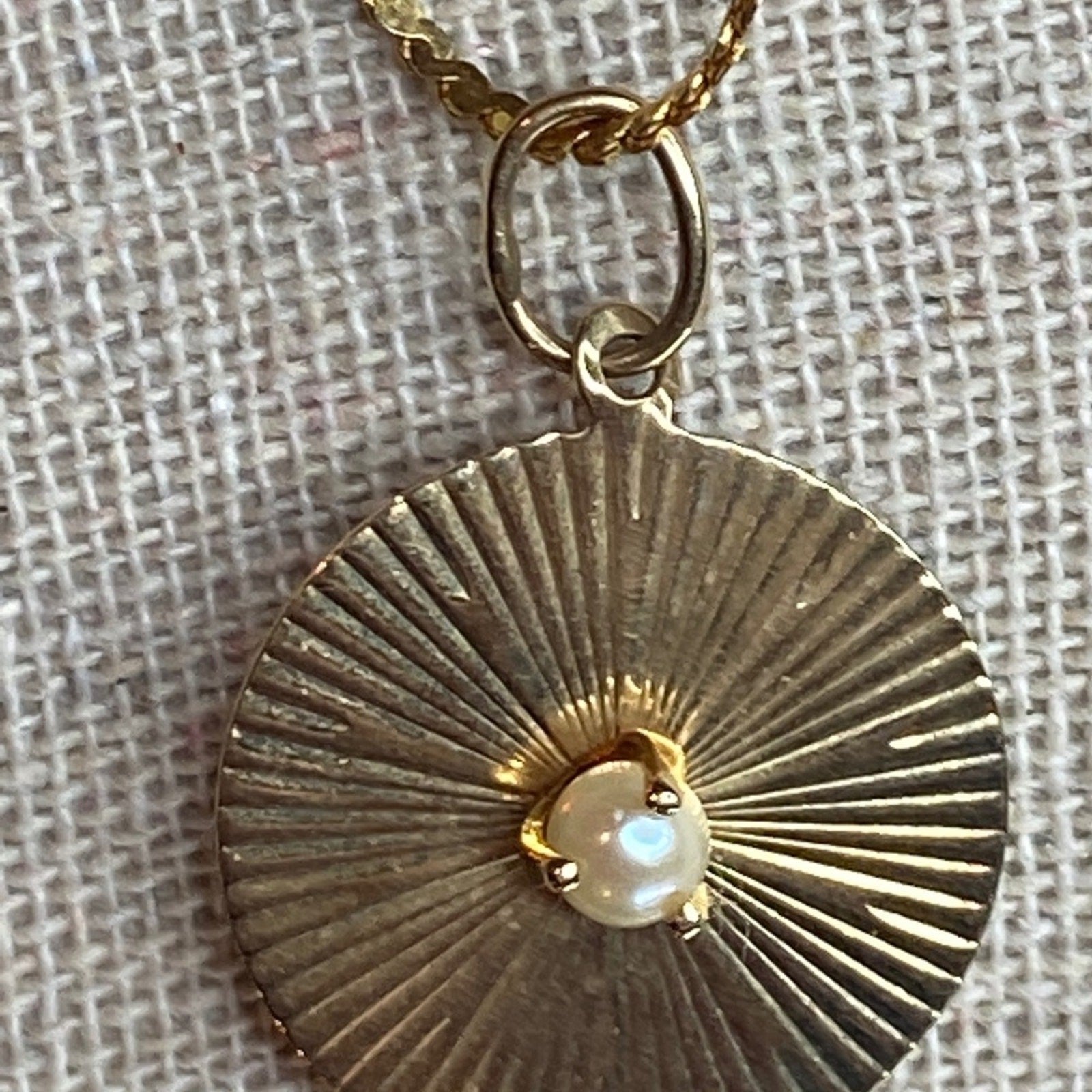 14k POM 24 inch Gold chain with POM 14k pendant with pearl.