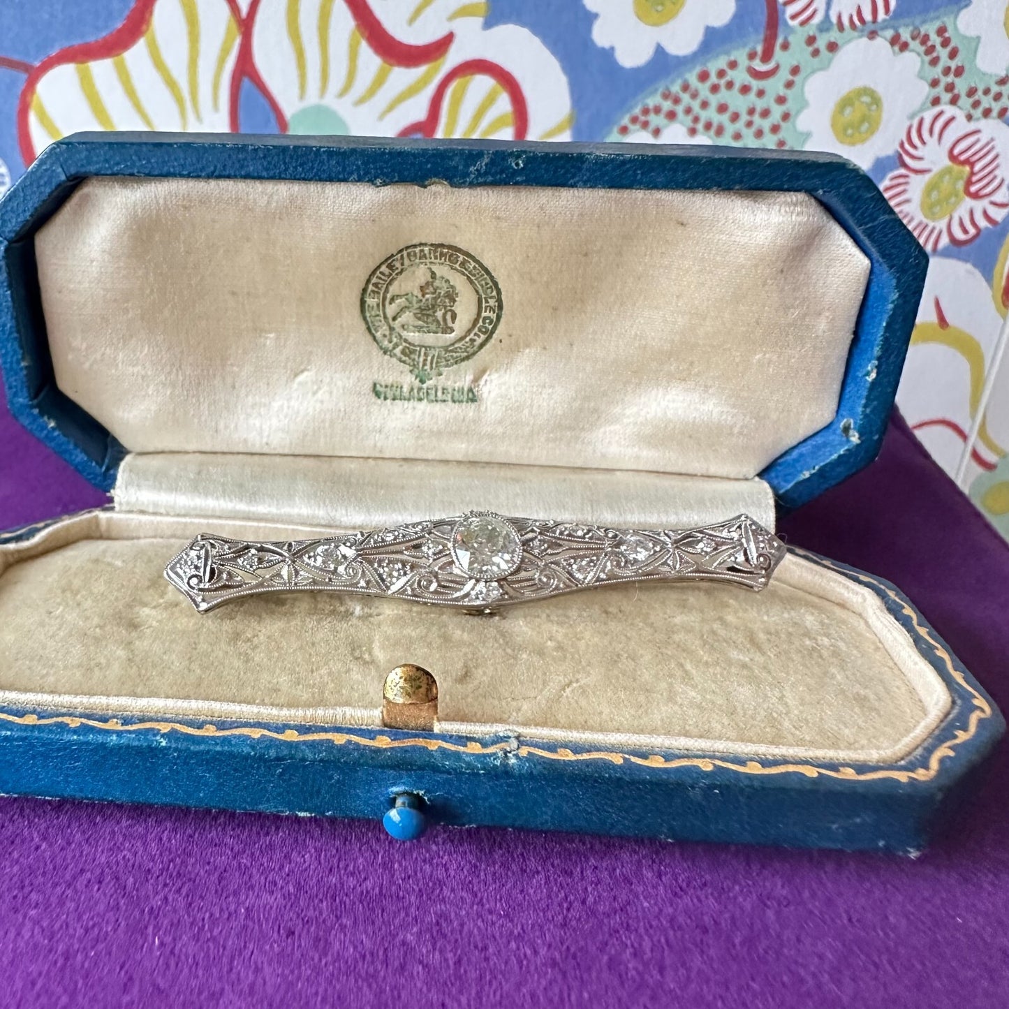 Bailey Banks Biddle Co. Art Deco Old European Cut 2 cttw Diamond Brooch