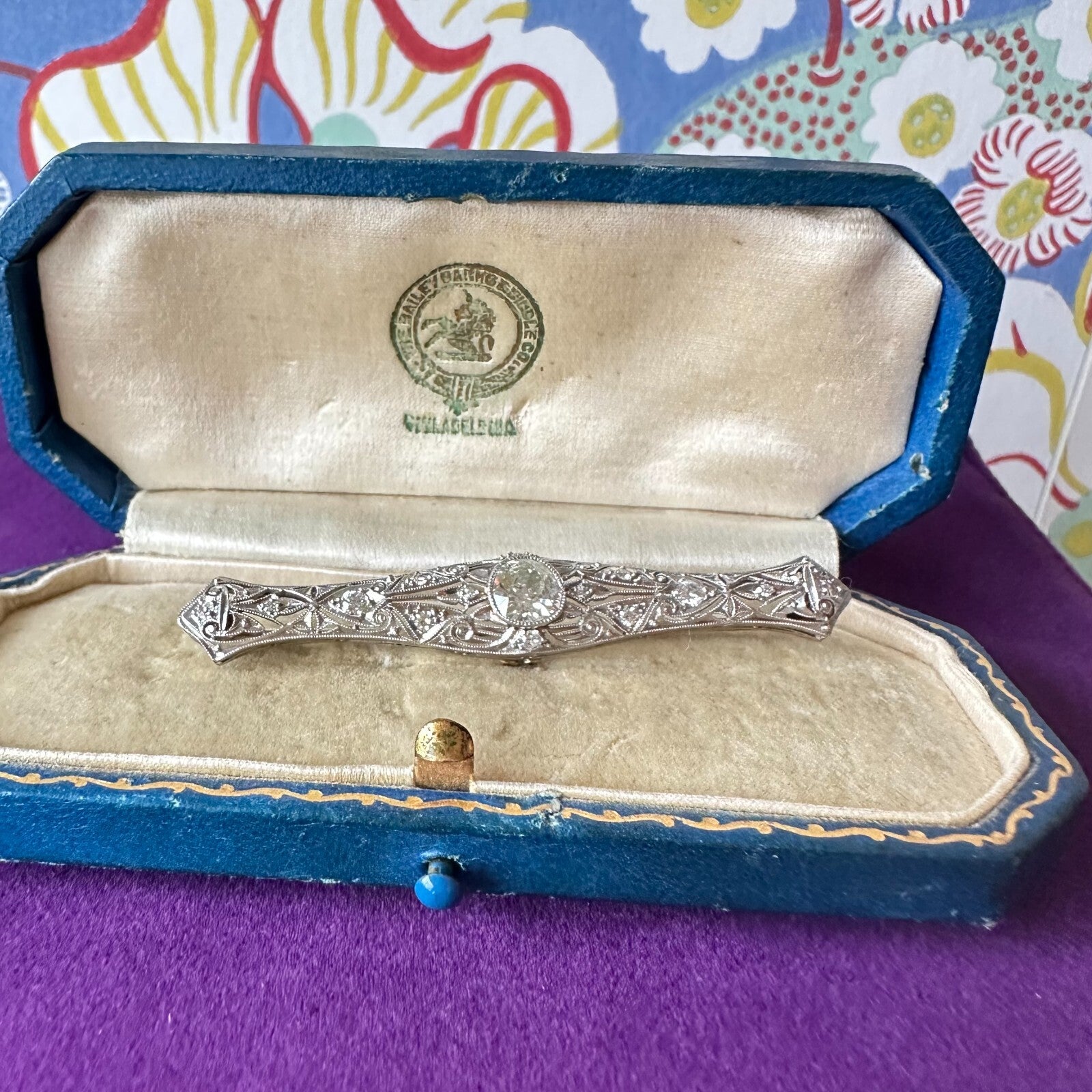 Bailey Banks Biddle Co. Art Deco Old European Cut 2 cttw Diamond Brooch