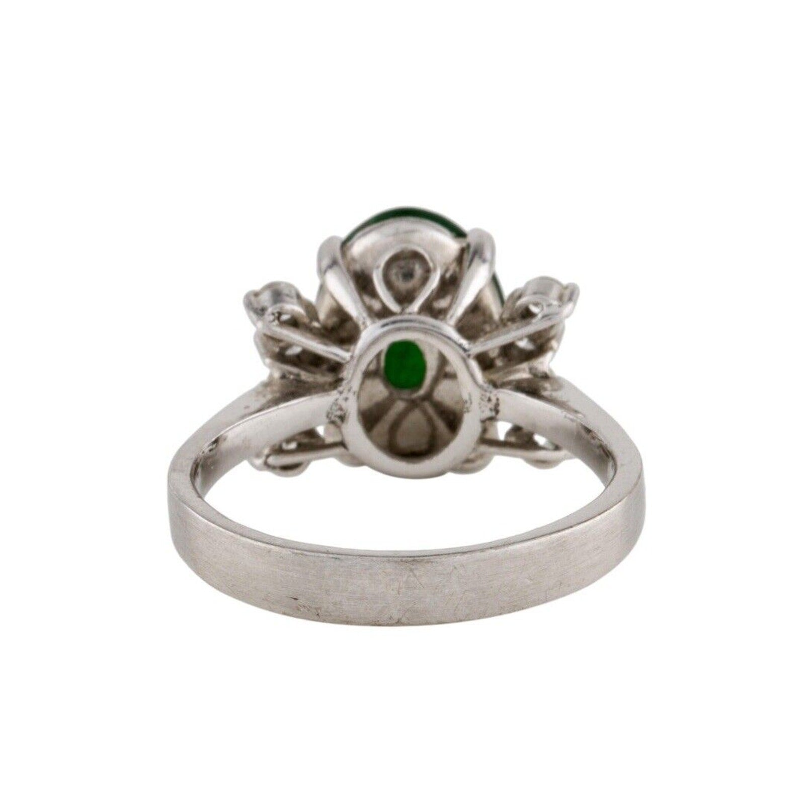 14k Jade & Diamond Ring Size 5