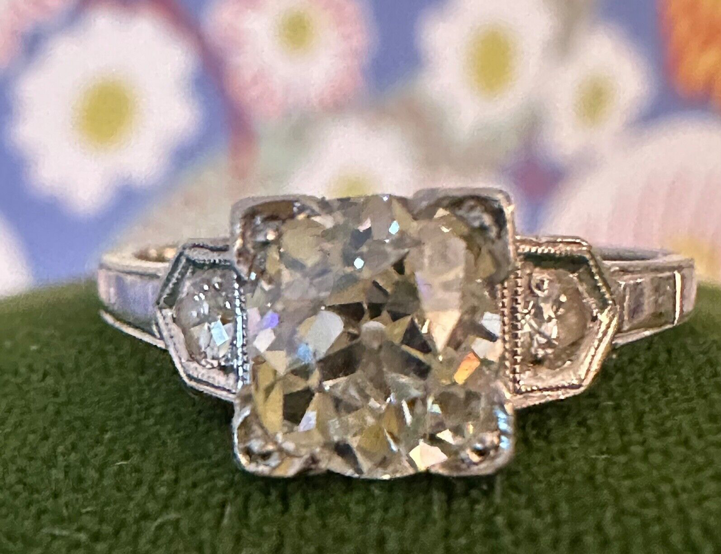 Edwardian Old European Cut Diamond  Ring 1.26 Cttw