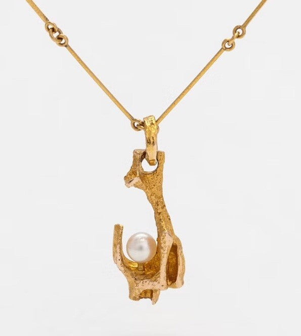 Bjorn Weckstrom, 14K gold and cultured pearl necklace