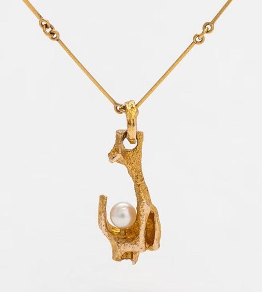 Bjorn Weckstrom, 14K gold and cultured pearl necklace
