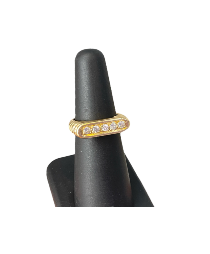 Thick Ri. Ed  Tank 14k east west diamond ring sixe 5.5 7.44 g